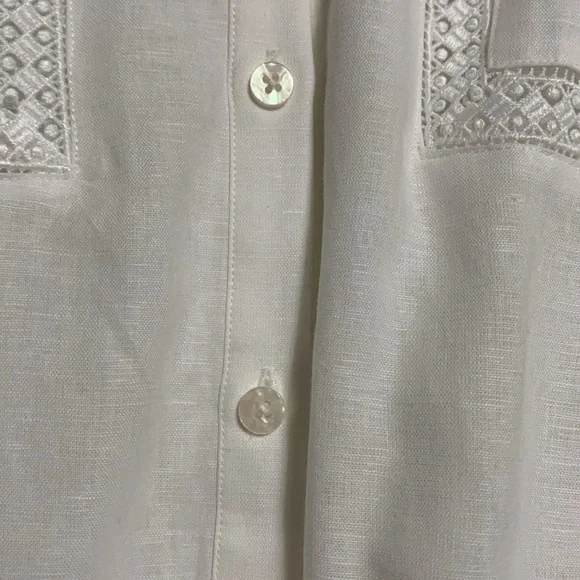 M&S Women Linen Rich Belted Collection Elegant White Shirt Dress Size 18 Quiet - Picture 5 of 16